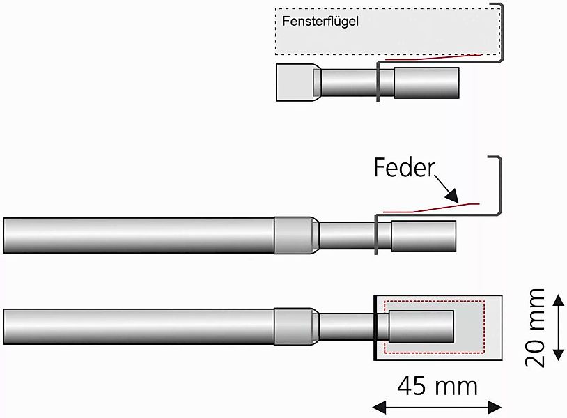 Liedeco Scheibenstange Easy-Fix, Ø 12 mm, günstig online kaufen