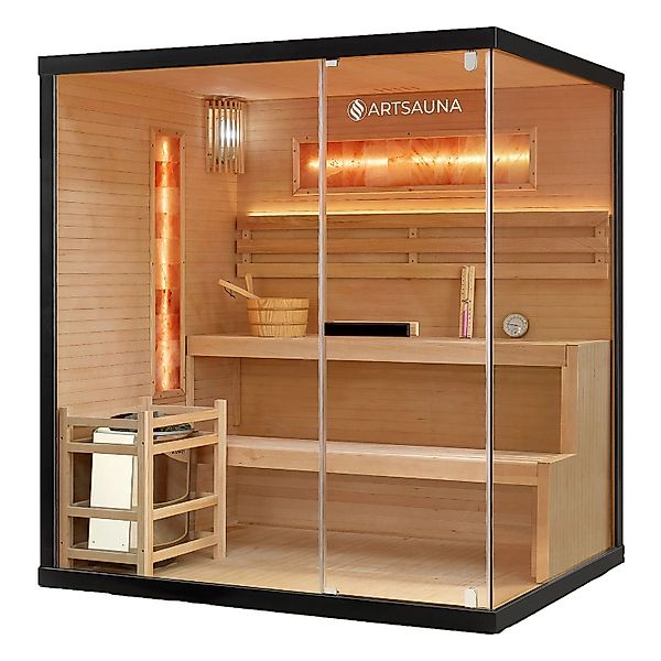 Artsauna Traditionelle Sauna Vantaa 175 x 140 cm mit 8 kW Saunaofen günstig online kaufen