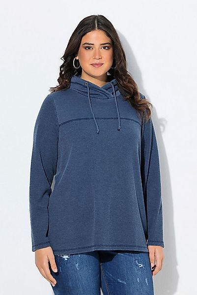 Ulla Popken Sweatshirt Sweatshirt Waffelpiqué Stehkragen Langarm günstig online kaufen