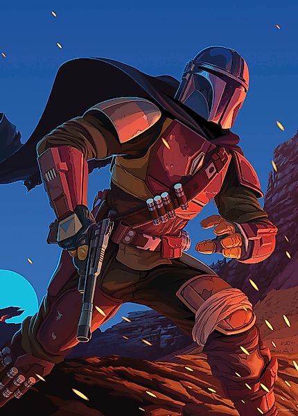 Komar Bild "Mandalorian Ambush" Disney  Star Wars 1 Stk. tlg. Wandbild zur günstig online kaufen