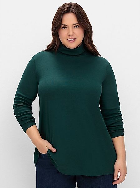 Sheego T-Shirt Rollkragen-Shirt Langarm mit Rollkragen, in A-Linie günstig online kaufen