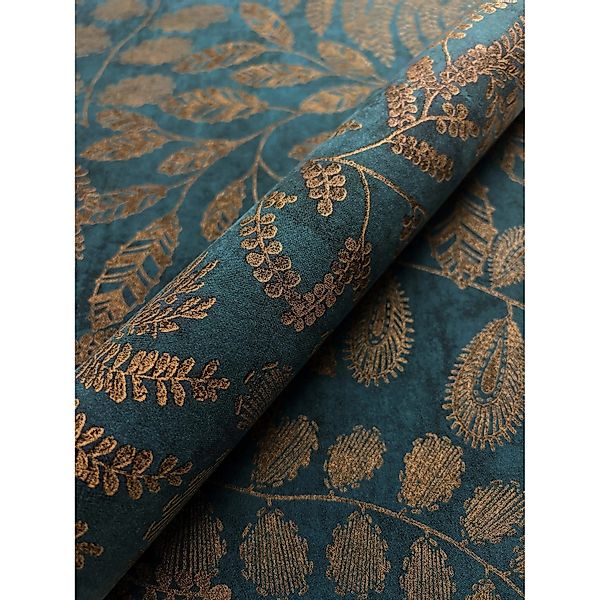 Newroom Vliestapete Irsa Petrol Zweige Modern FSC® günstig online kaufen