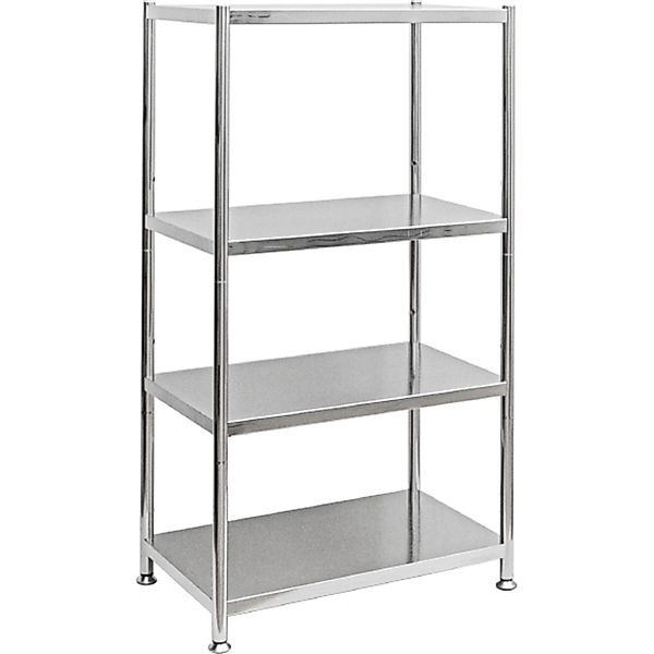 shelfr Edelstahl Schwerlastregal bis 60 kg auf 4 Ebenen 61 x 36 x 113 cm günstig online kaufen