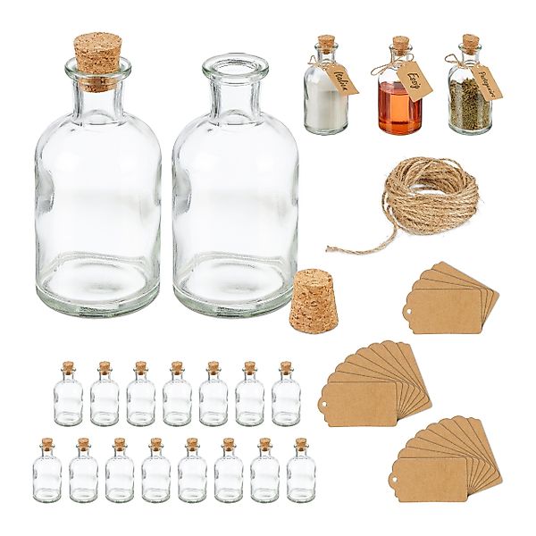 relaxdays Deko-Glas Dekogläser Set mit Korkdeckel günstig online kaufen