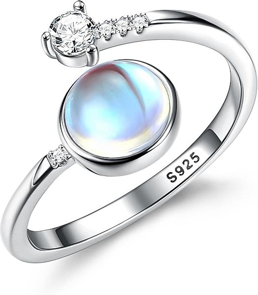 Adramata Silberring Verstellbarer Mondstein Ring Silber günstig online kaufen
