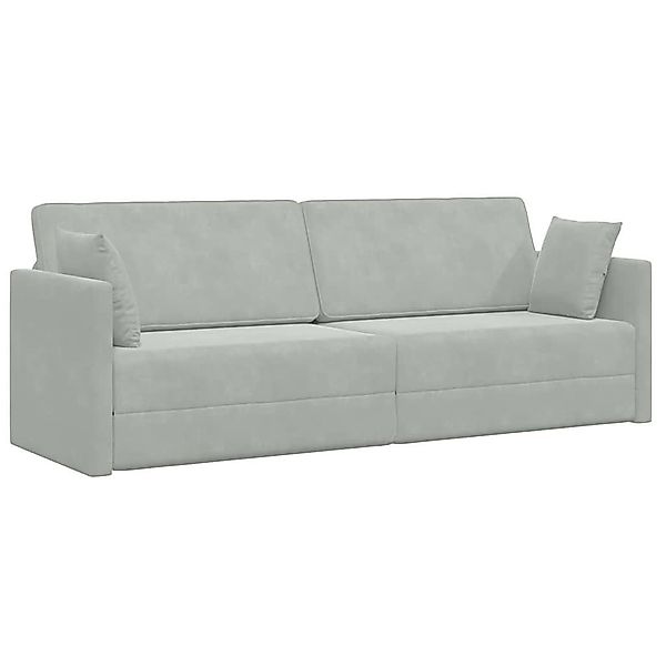 vidaXL Sofa Boden-Schlafsofa Hellgrau 213 x günstig online kaufen