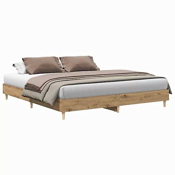 vidaXL Bett Bettgestell ohne Matratze Artisan-Eiche 180x200cm Holzwerkstoff günstig online kaufen