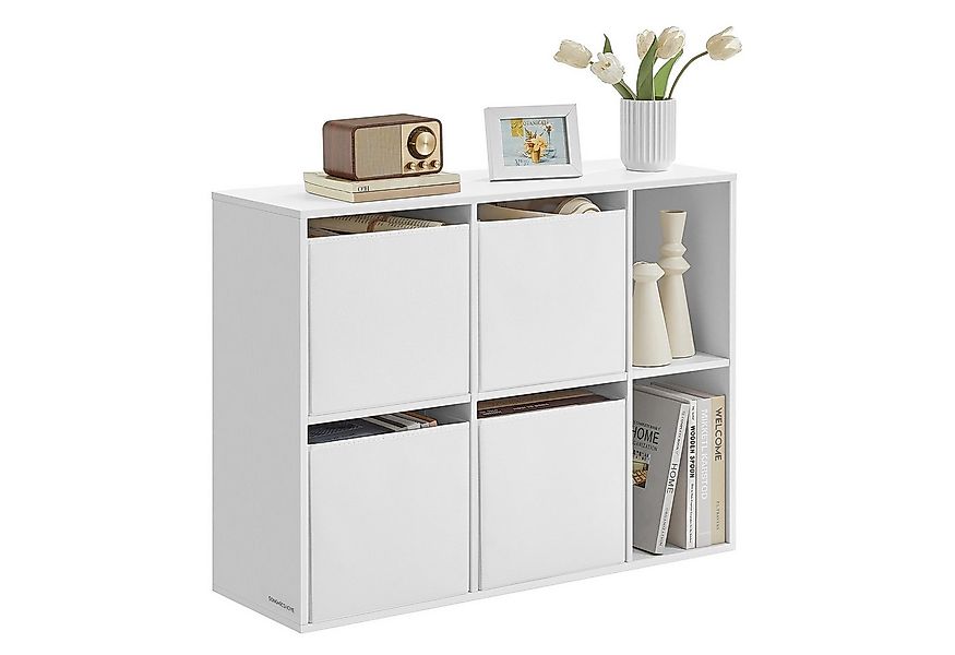 SONGMICS HOME Bücherregal, superschnelle werkzeuglose Montage, Regal, 4 Sto günstig online kaufen