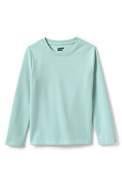 French Terry Pyjama-Shirt, Größe: 134-140, Grün, Polyester, by Lands' End, günstig online kaufen