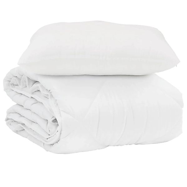 vidaXL Sommerdecke mit Kissen 2-Tlg Weiß Mikrofaser 3376455 günstig online kaufen