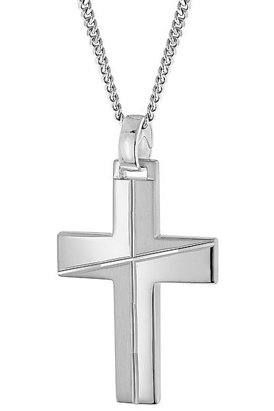 trendor Panzerkette Herren-Halskette Mit Kreuz 925 Silber Rhodiniert günstig online kaufen