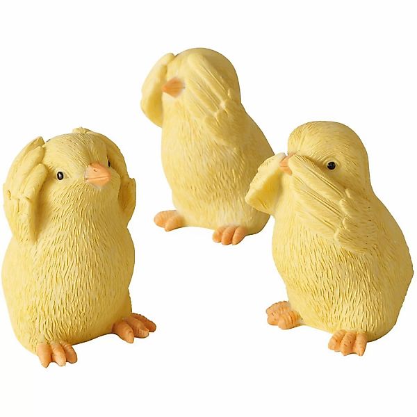 Boltze Deko-Figur Chicky 3-fach Sortiert Gelb günstig online kaufen