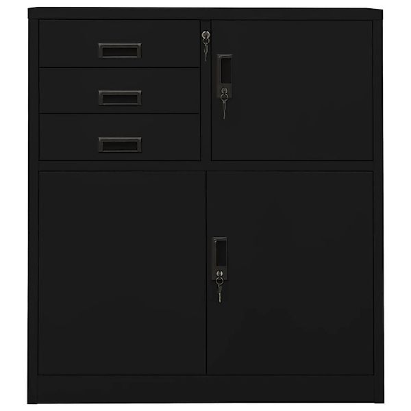 Büroschrank Schwarz 90x40x102 Cm Stahl günstig online kaufen