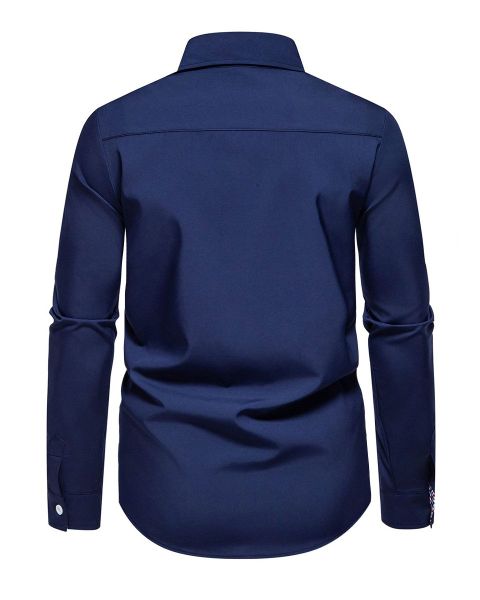 Allthemen Langarmhemd mit stylischen Gingham-Kontrastdetails günstig online kaufen