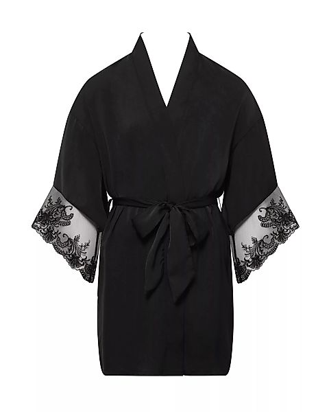 Bluebella Marseille Luxuriöser Kimono aus Satin Schwarz günstig online kaufen