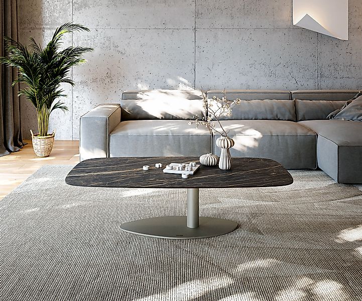 Couchtisch Edge Boot 140x80 cm Keramik Laminam® Noir Desir Braun Vibany Met günstig online kaufen