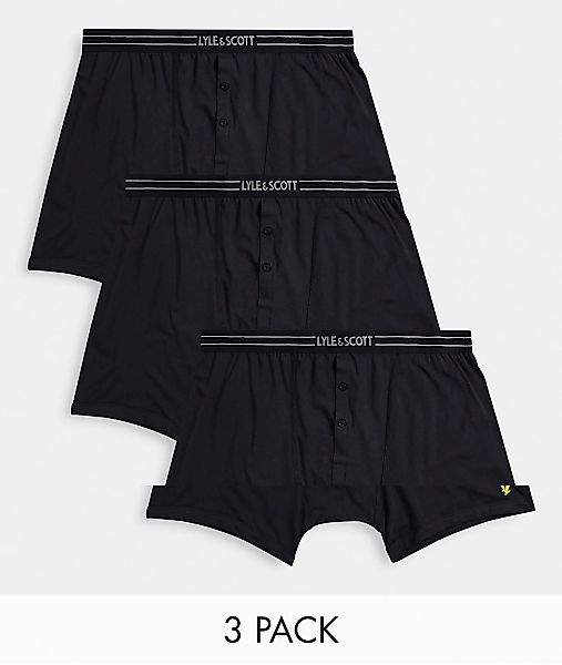 Lyle & Scott Plus – Unterhosen in Schwarz mit Logo im 3er-Pack günstig online kaufen