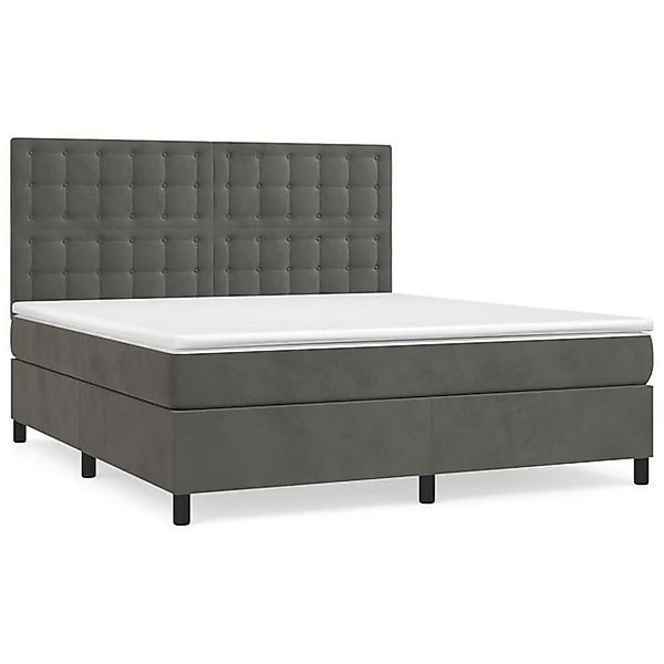 furnicato Bett Boxspringbett mit Matratze Dunkelgrau 160x200 cm Samt (1-tlg günstig online kaufen