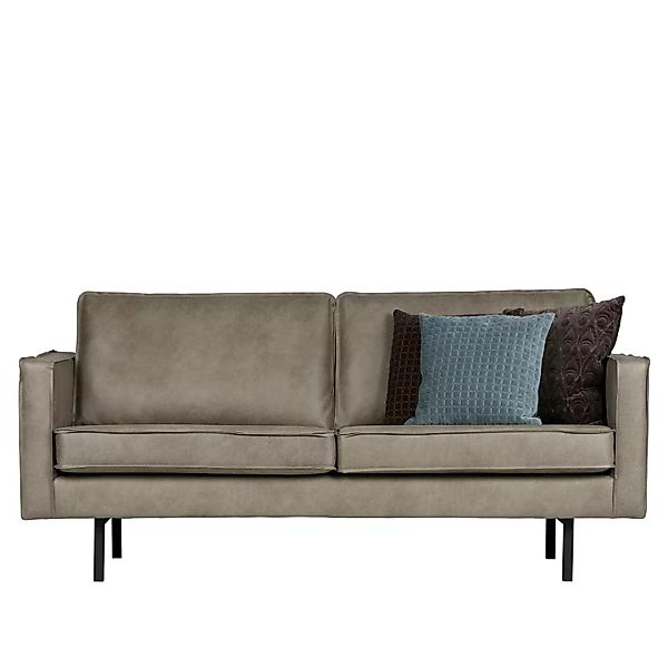 Zweier Sofa in Grau Kunstleder 190 cm breit günstig online kaufen