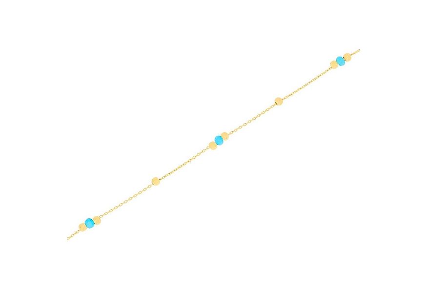 Stella-Jewellery Goldarmband 585er Gold Armband mit Kugeln Türkis Steinen ( günstig online kaufen