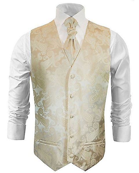 Paul Malone Anzugweste Herren Hochzeitsweste mit Plastron Set 2tlg paisley günstig online kaufen