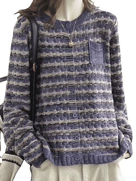 YRIIOMO Strickpullover Retro Rundhals Strickjacke Art All-Match Pullover Fr günstig online kaufen