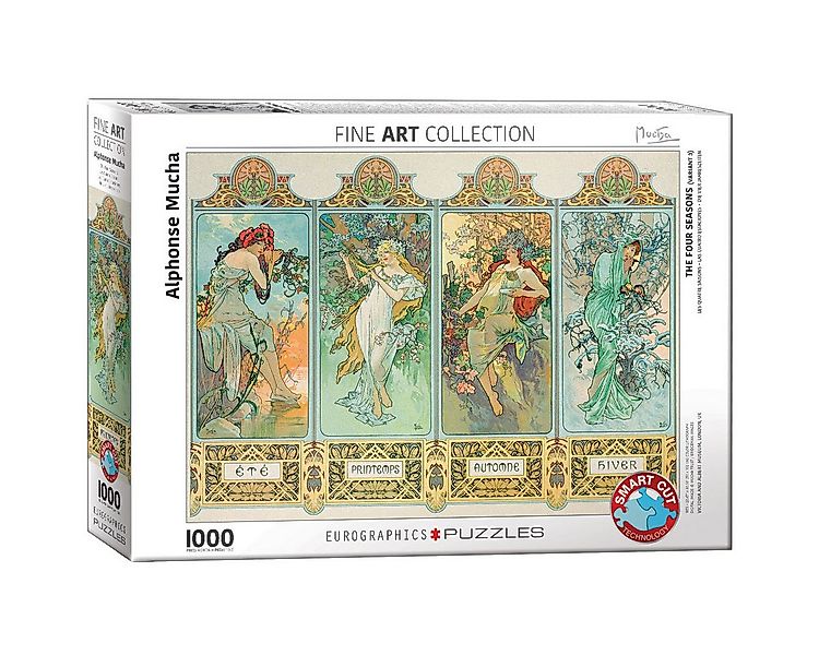 Kunstdruck 1000 Teile Puzzle - Puzzle - Alphonse Mucha - Die vier Jahreszei günstig online kaufen