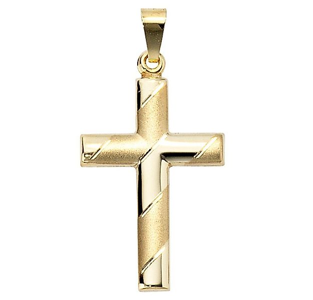 Schmuck Krone Kettenanhänger Anhänger Kreuz aus 333 Gold, diamantiert, Gold günstig online kaufen