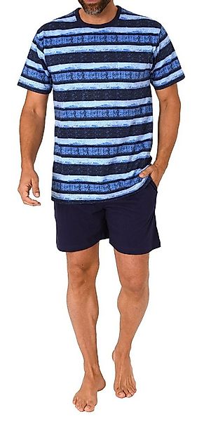 Normann Pyjama Herren kurzarm Schlafanzug Shorty in lässig anmutender Strei günstig online kaufen