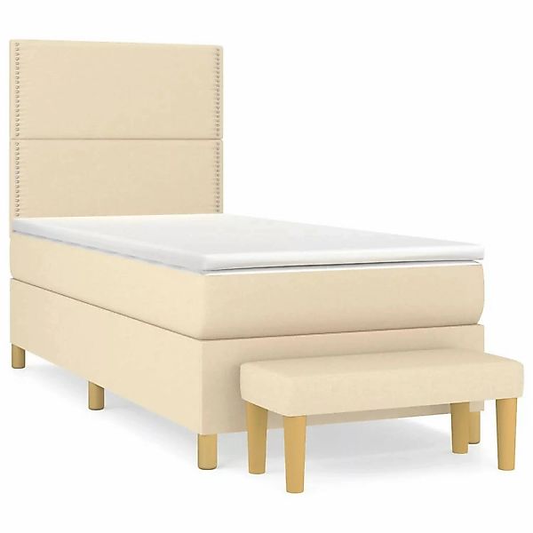 vidaXL Boxspringbett mit Matratze Creme 100x200 cm Stoff1393050 günstig online kaufen