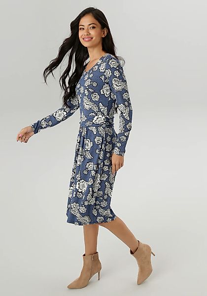 Aniston SELECTED Jerseykleid, mit abstrakter Blüten- und Blättermusterung - günstig online kaufen