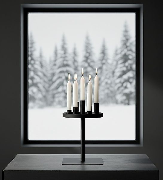 Design Kerzenhalter Rose auf Eisenständer – Höhe 30 cm, für Stabkerzen günstig online kaufen