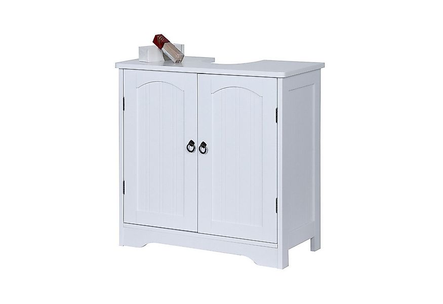 relaxdays Waschbeckenunterschrank mit Einlegebode weiß günstig online kaufen