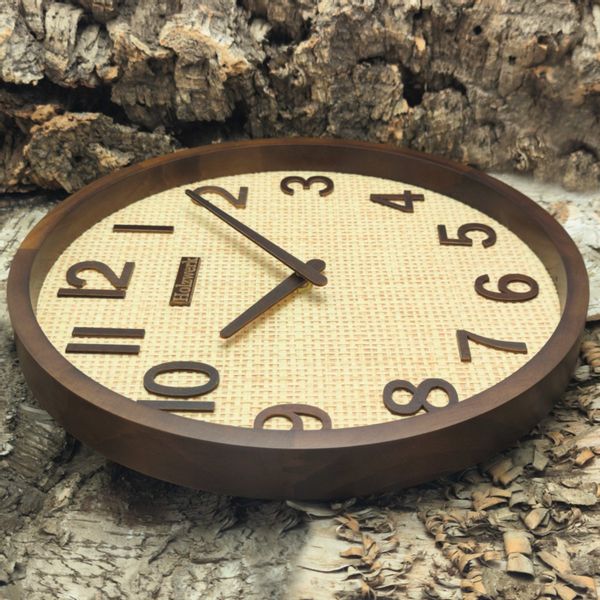 Holzwerk Funkwanduhr BOHO Ratten Designer Funk günstig online kaufen