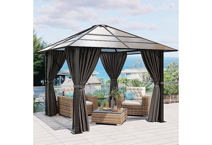 GUNJI Pavillon 3*4m Mit PC-Platte,Gartenpavillon mit 4 Seitenteilen,Partyze günstig online kaufen