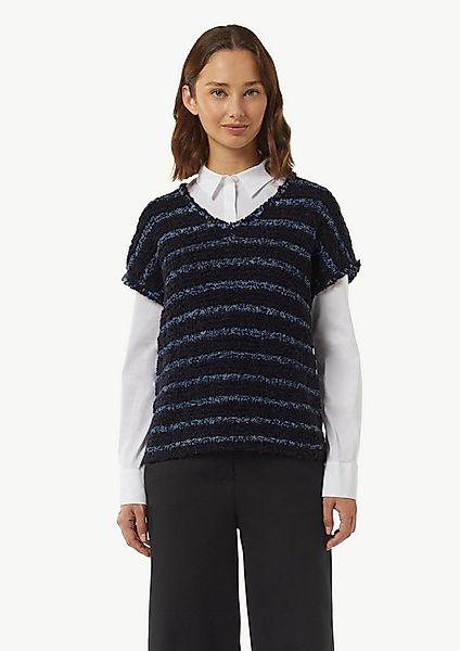 comma Kurzarmpullover Strickpullunder Strickpullunder aus Effektgarn mit Fr günstig online kaufen