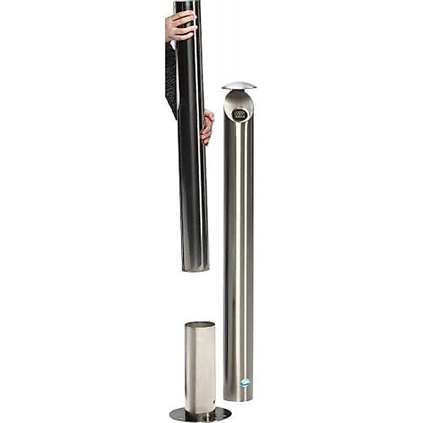 PROREGAL Aschersäule Mit Schutzdach Und Abstreifblech HxBxT 103 x 20 x 20 c günstig online kaufen