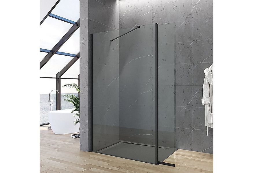 AQUABATOS Walk-in-Dusche Duschwand Glas für Dusche schwarz mit 8mm NANO-GLA günstig online kaufen