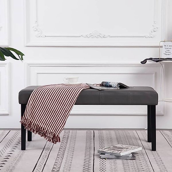 furnicato Truhenbank Sitzbank 106 cm Grau günstig online kaufen