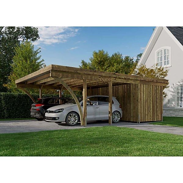 Alpholz Doppelcarport Aarhus KDI Fichte B 600 cm x T 504 cm Dacheindeckung günstig online kaufen