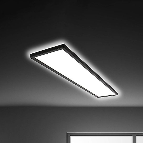 LED-Deckenleuchte Tava, schwarz, Kunststoff, 98cm, Backlight günstig online kaufen