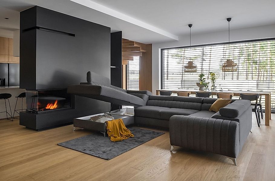 Lukas Möbel Wohnlandschaft Wohnlandschaft Linus mit Schlaffunktion Bettkast günstig online kaufen