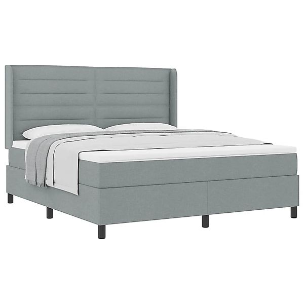 vidaXL Boxspringbett mit Matratze Hellgrau 180 x 200 cm Stoff 3341595 günstig online kaufen