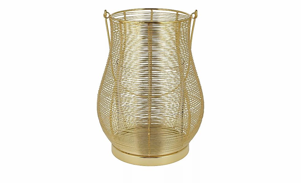 Windlicht   ¦ gold ¦ Stahl,Glas ¦ Maße (cm): H: 33  Ø: 23 Accessoires > Ker günstig online kaufen