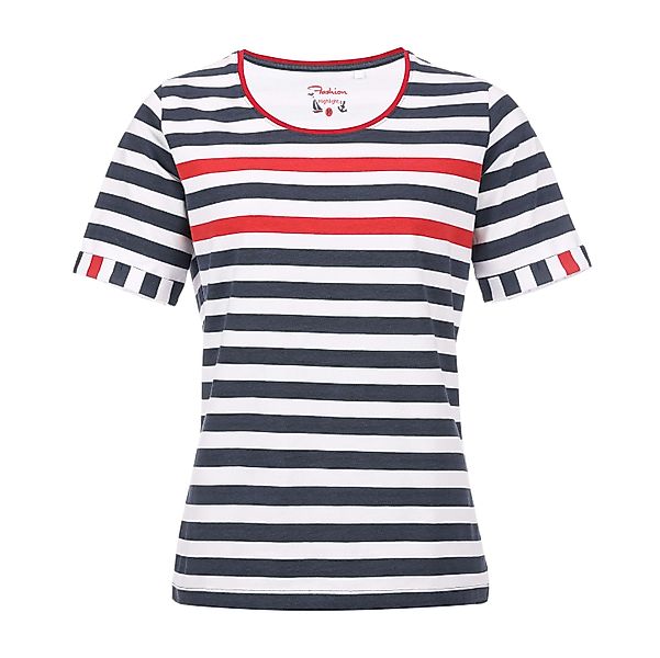modAS Kurzarmshirt Damen T-Shirt Blockstreifen Maritim günstig online kaufen