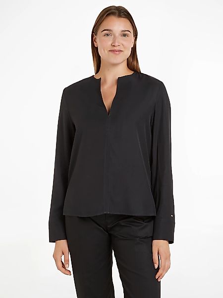 Tommy Hilfiger Klassische Bluse "VISCOSE REGULAR V-NECK LS BLOUSE" mit Tomm günstig online kaufen