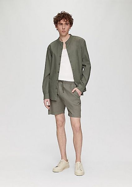 QS Cargoshorts Leinenmix-Shorts mit Elastikbund und Garment Dye günstig online kaufen