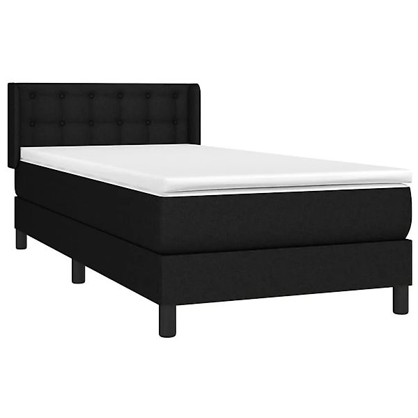 vidaXL Boxspringbett mit Matratze Schwarz 90x190 cm Stoff 3129995 günstig online kaufen