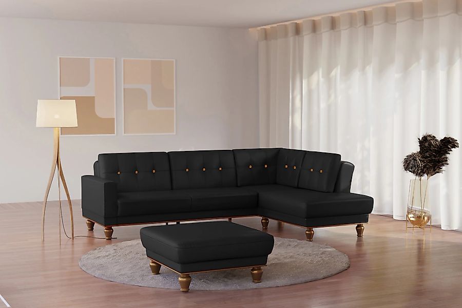 sit&more Polsterhocker "Orient 5", goldfarbene Füße günstig online kaufen