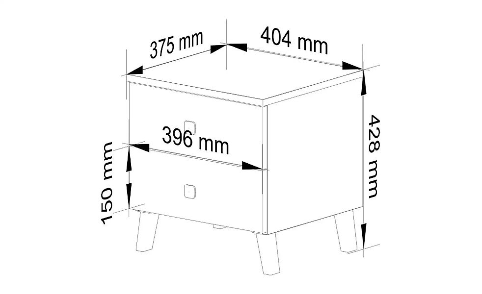 Nachttisch mit 2 Schubladen Luna ¦ beige ¦ Maße (cm): B: 40 H: 43 Tische > günstig online kaufen